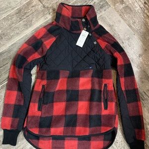 NWT Abercrombie & Fitch asymmetrical snap up fleece, XS
